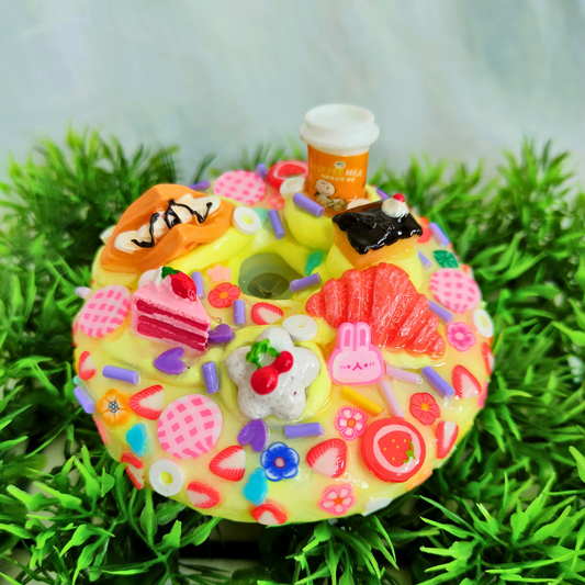 Glass cup lid - handmade with polymer clay