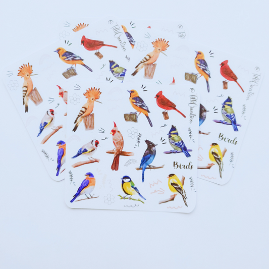 Sticker Sheet - Birds | Bullet Journal Stickers | Planner Stickers | Book Stickers