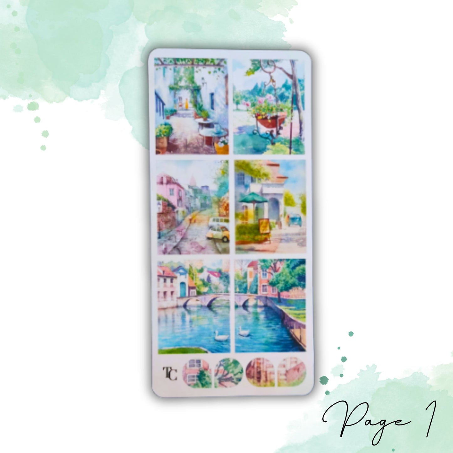 Page 1 planner sticker with Serenity escape theme.