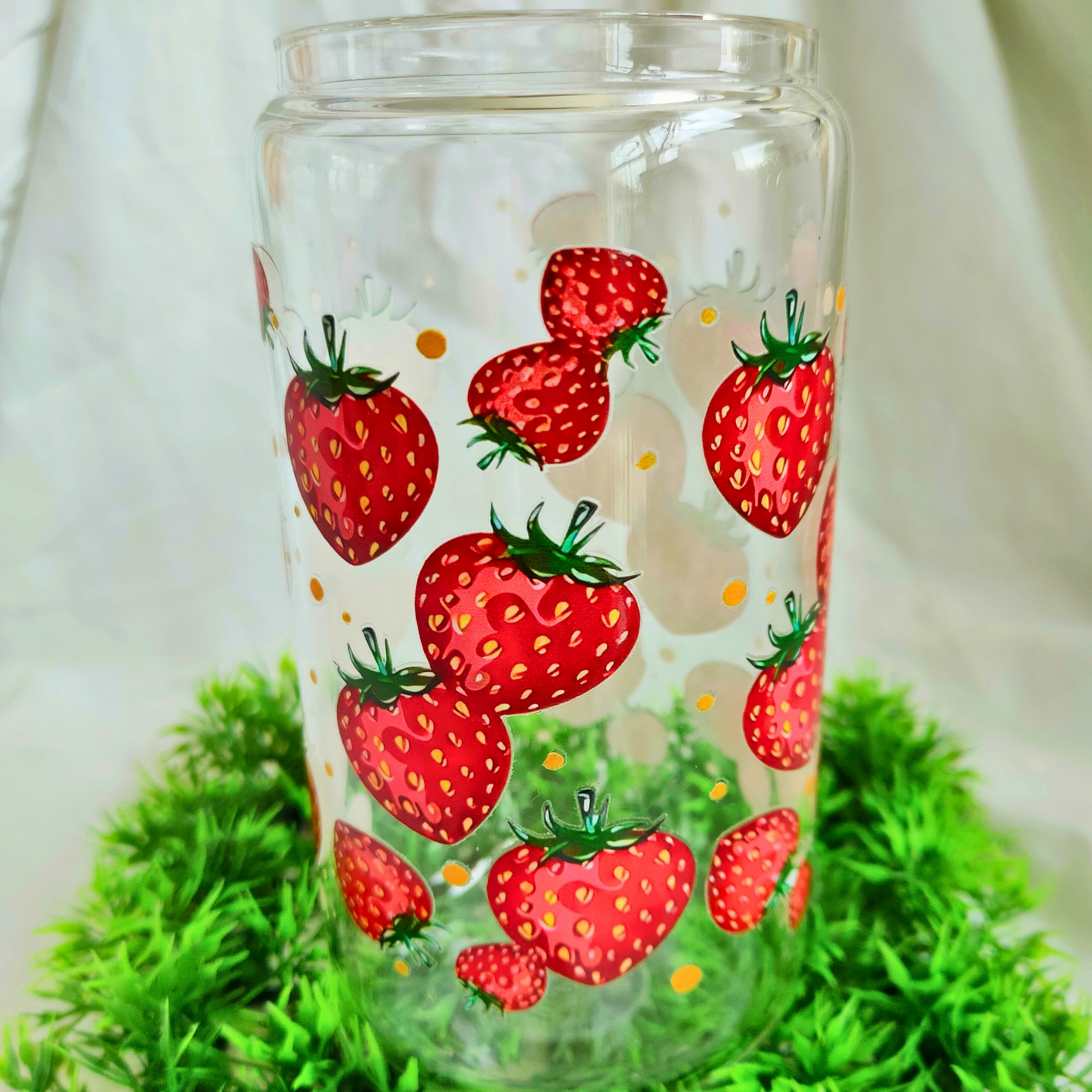 Strawberry Printed Drinking Glassware