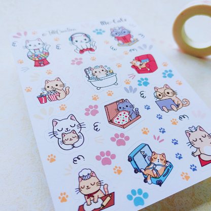 Sticker Sheet - Funny Cat | Journal Stickers | Planner Stickers | Agenda Stickers | Scrapbooking Stickers | Book Stickers | Stickers Bujo