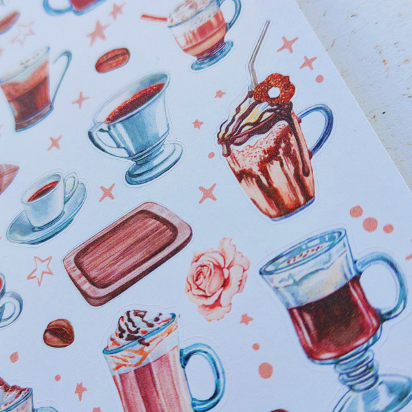 Sticker Sheet - Coffee Lover | Bullet Journal Stickers | Planner Stickers | Book Stickers