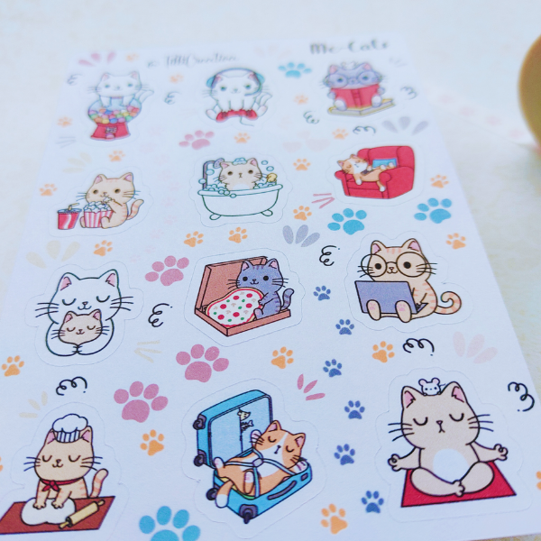 Sticker Sheet - Funny Cat | Journal Stickers | Planner Stickers | Agenda Stickers | Scrapbooking Stickers | Book Stickers | Stickers Bujo