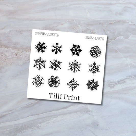 snowflakes planner stickers