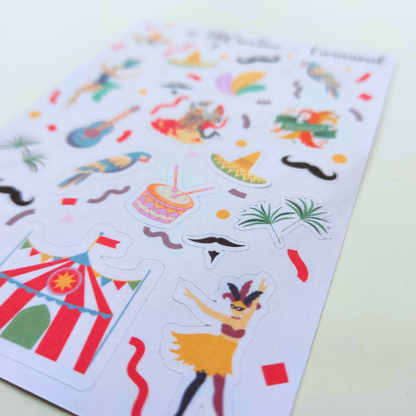 Sticker Sheet - Carnival Parade | Bullet Journal Stickers | Planner Stickers | Book Stickers