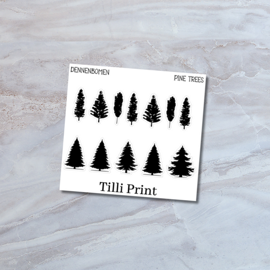 pine trees foiled planner stickers