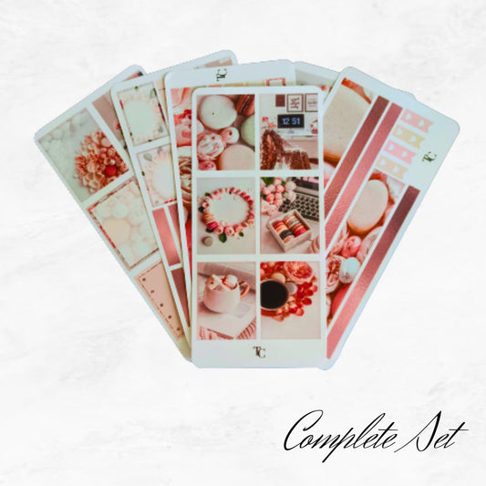 Complete set of 6 pages weekly layout planner stickers.