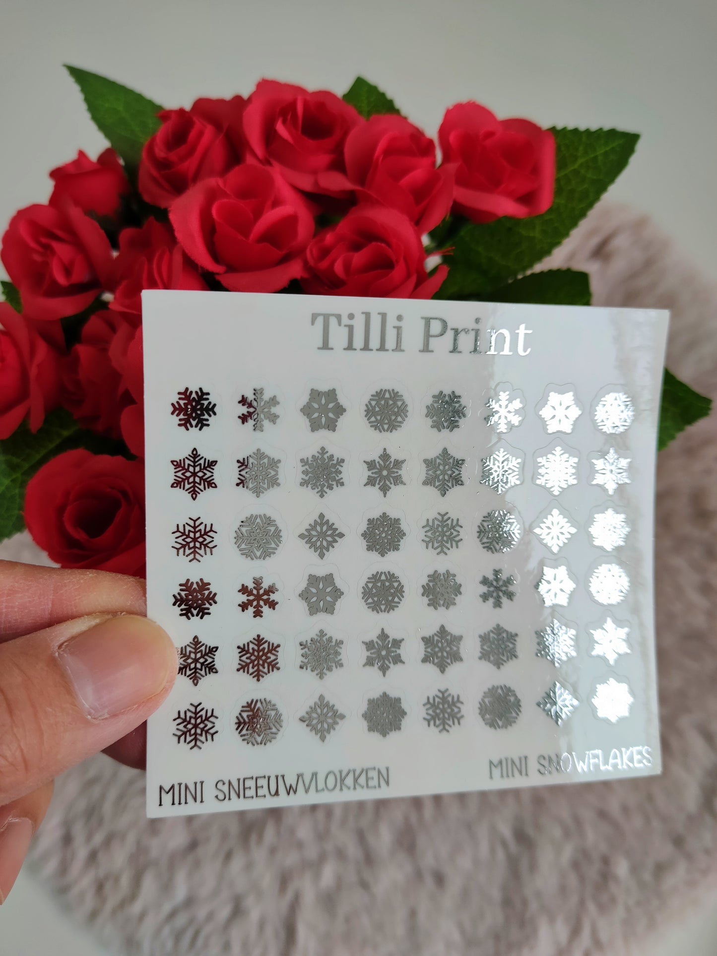 foiled mini snowflakes planner stickers