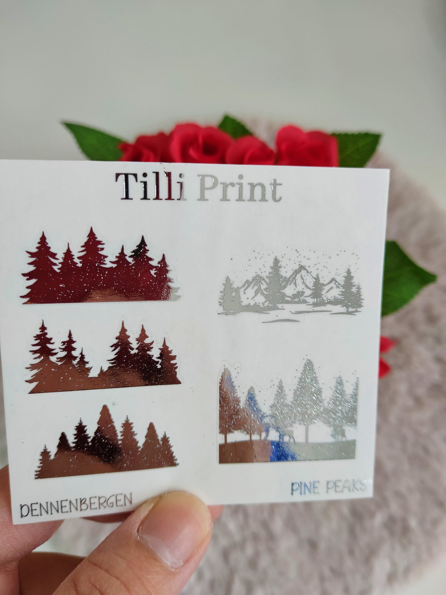 foiled pine peaks stickers for planner addict