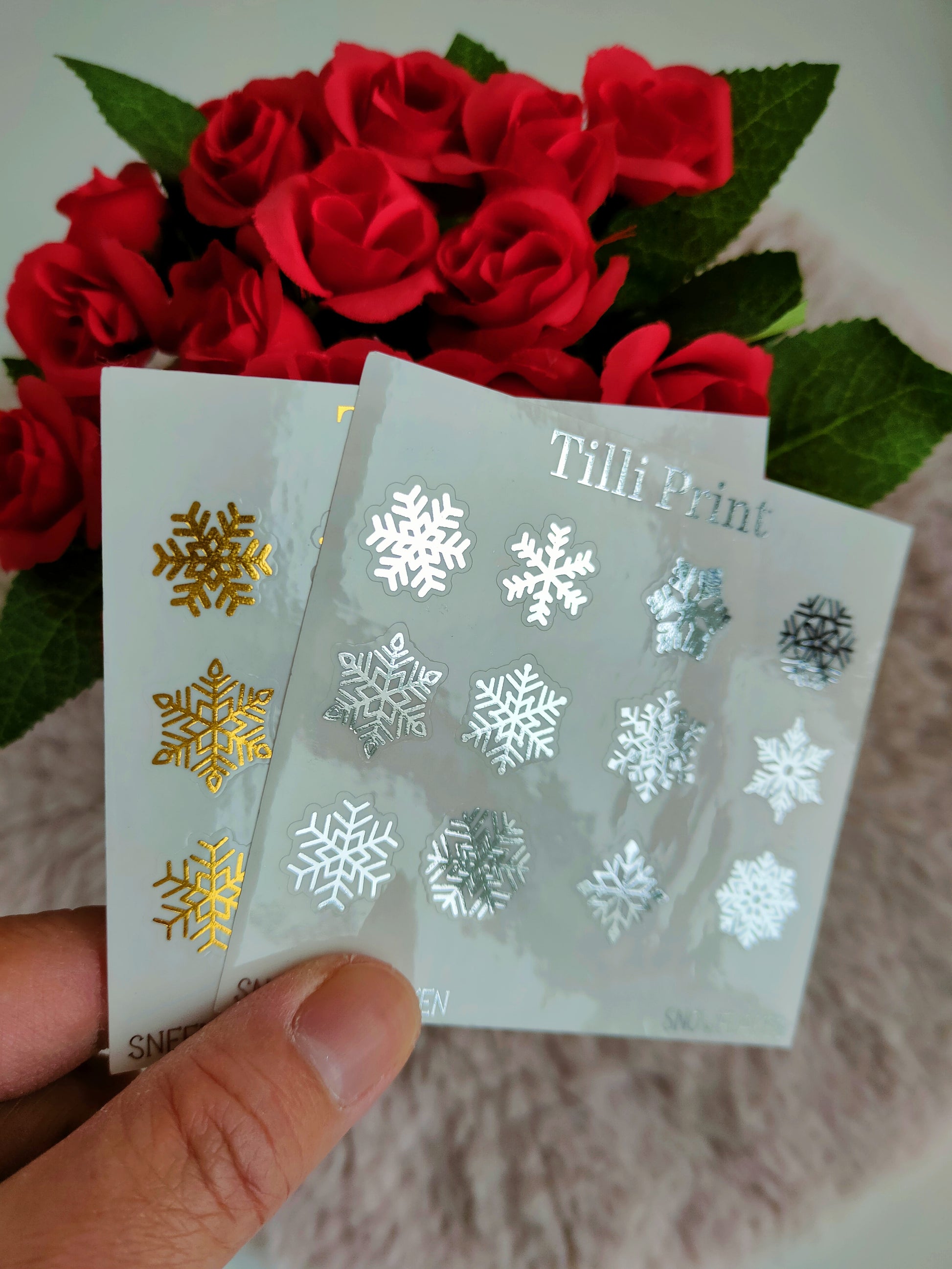 foiled snowflakes planner stickers